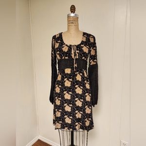 Silk long sleeve dress